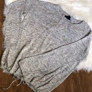 Drawstring Drop Shoulder Sweater